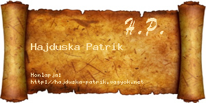 Hajduska Patrik névjegykártya
